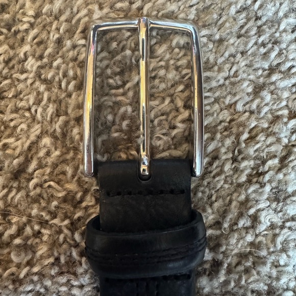 Brooks Brothers 346 Mens Black Pebble Leather Dress Belt Made in Italy - Picture 5 of 13